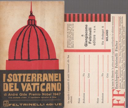 ANDRE' GIDE: I sotterranei del Vaticano, I ed. 1965 GARZANTI A55. Gide. Feltrinelli, 1965.