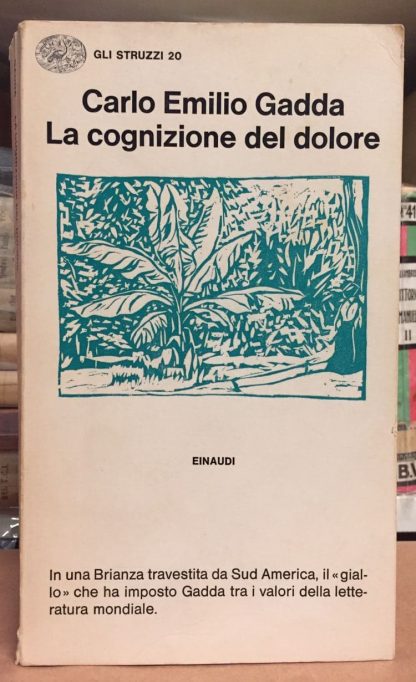 COGNIZIONE DEL DOLORE 1970. gadda. Einaudi, 1971.