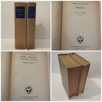 Prose.   Rime, Trionfi e Poesie latine (2 volumi). Francesco Petrarca. Ricciardi, 1951, 1955.