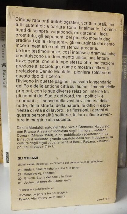 Autobiografie della leggera. Vagabondi, ex carcerati, ladri, prostitute raccontano la loro vita. DANILO MONTALDI. Einaudi, 1972. - immagine 3